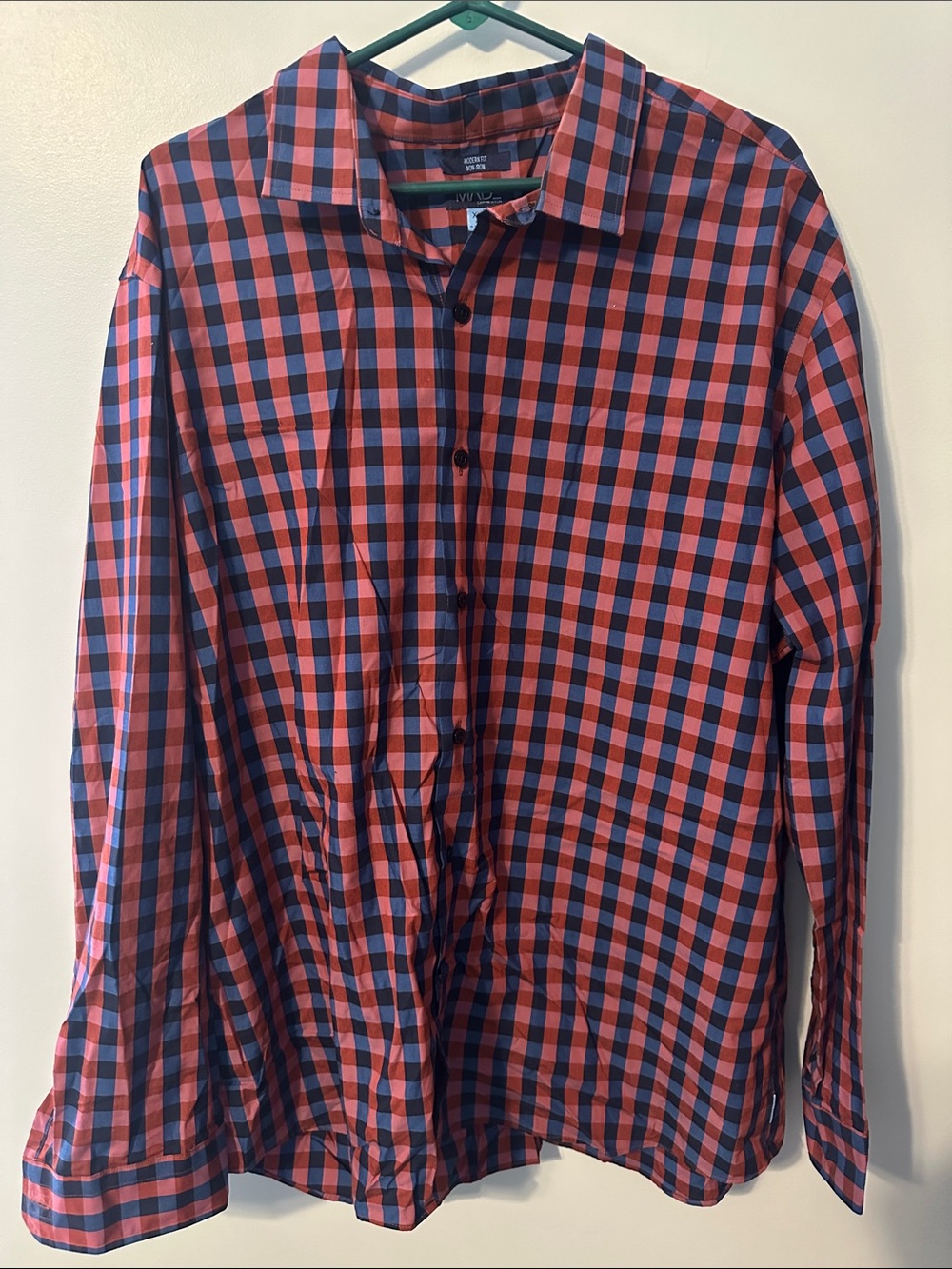 Classic Red & Blue Check Button-Down Shirt